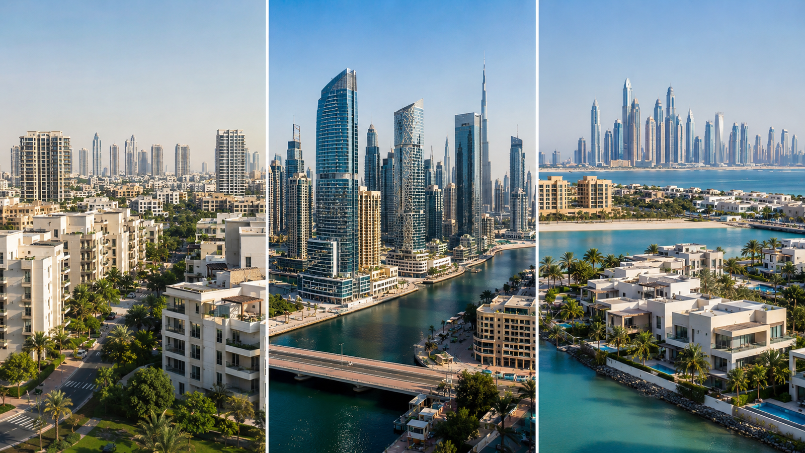 Different Dubai residential communities representing area-by-area property market performance in 2026