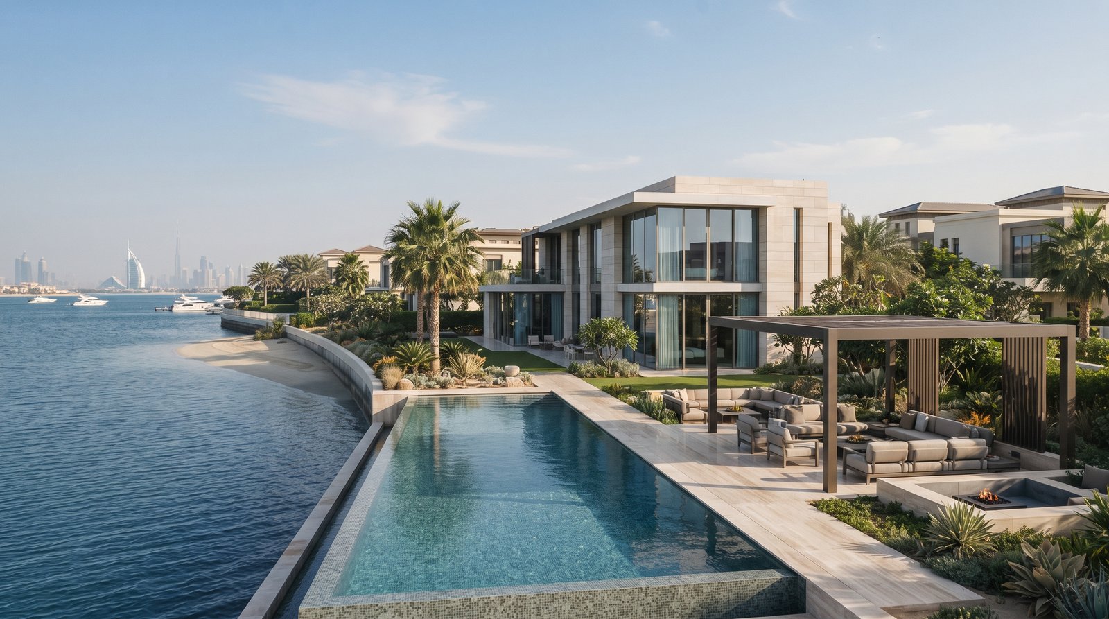 Luxury Dubai villa in Palm Jumeirah showing premium villa prices