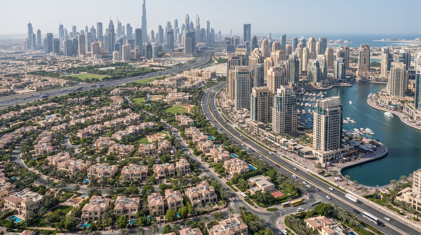 Dubai residential communities with apartments villas and waterfront properties